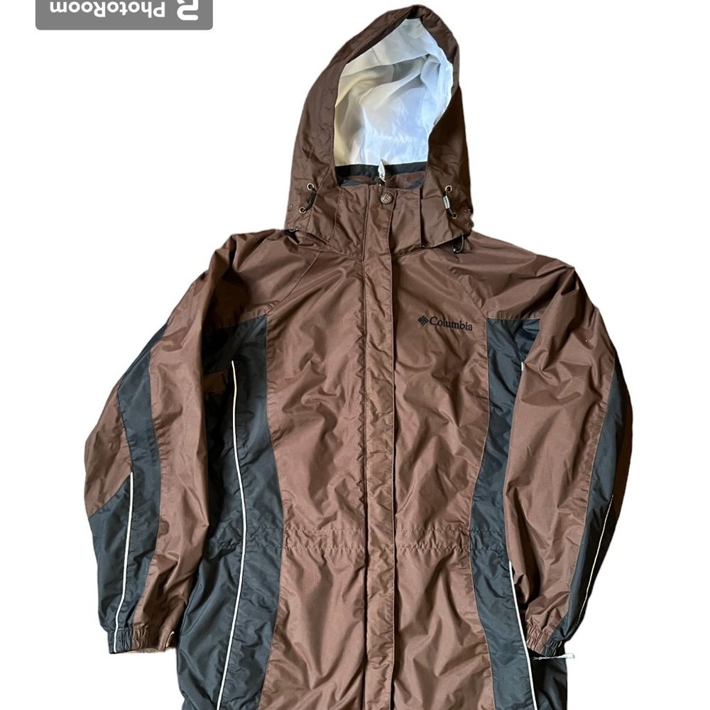 Women's Columbia Chocolate Brown & Black Coat w/Detachable Hood, Size S